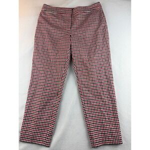 Talbots Petites Hampshire Wool Blend Red Plaid Cropped Pants Size 12P